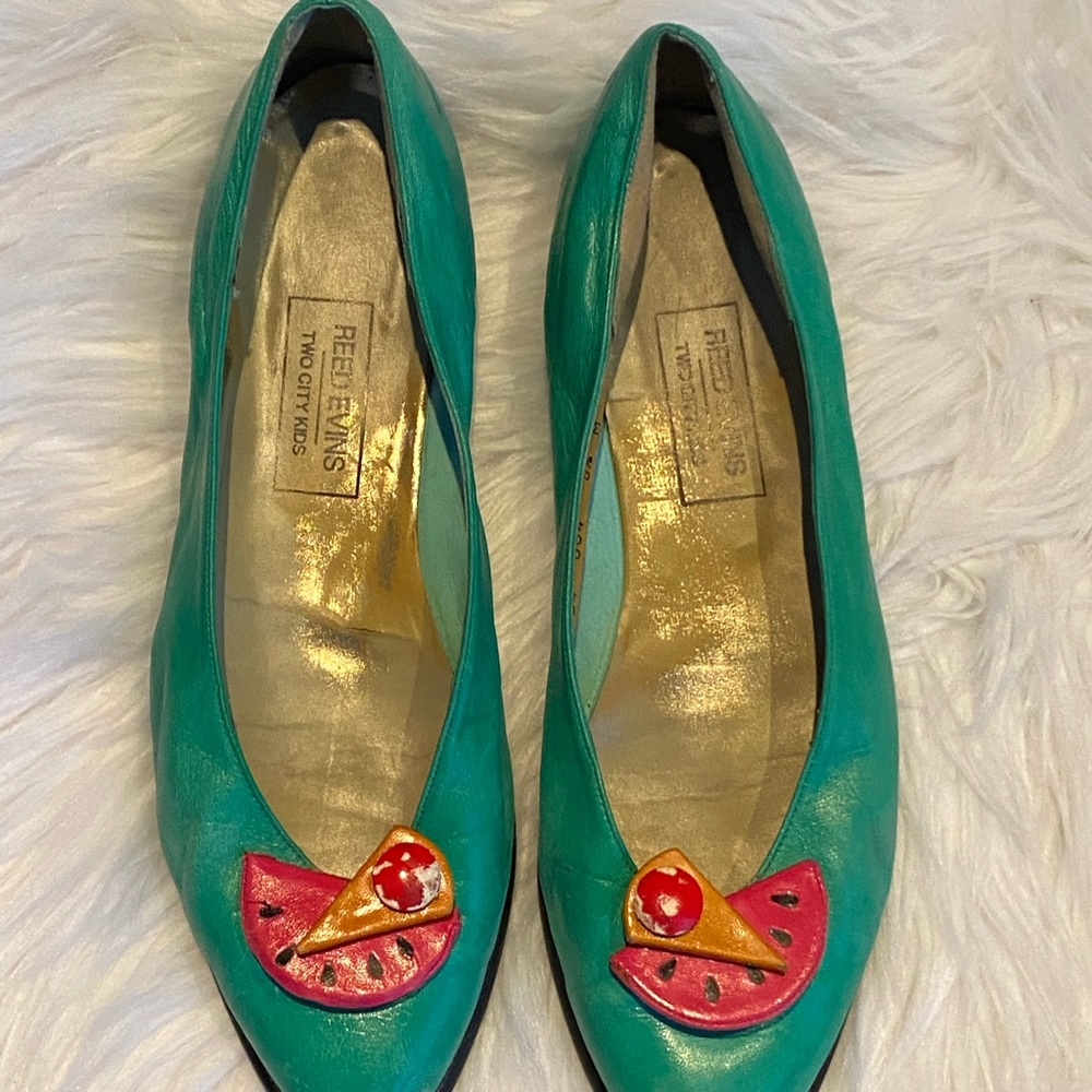 TWO CITY KIDS green watermelon flat shoes 8.5 M - Picture 11 of 12